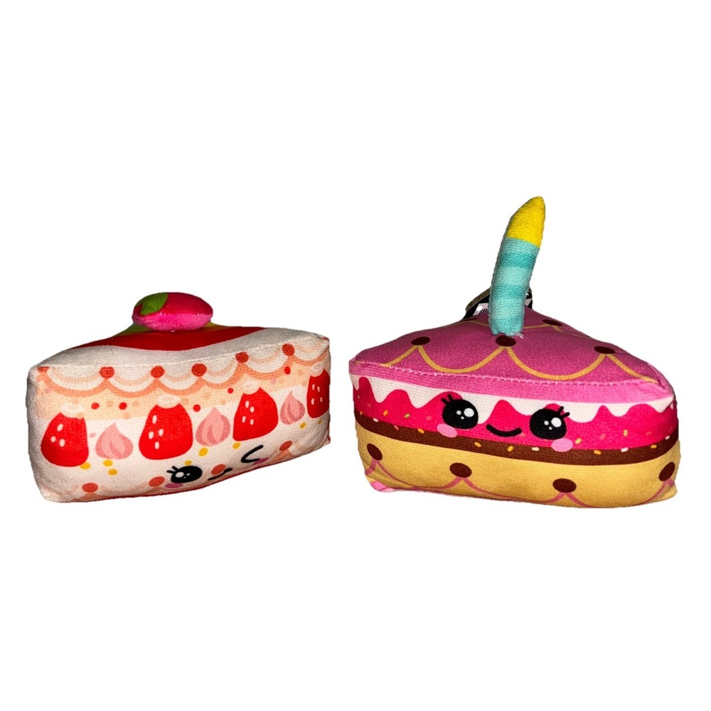 Toy Works Sliced Cake Plush Colorful 6" Lot Of 2‎ Birthday Party NEW